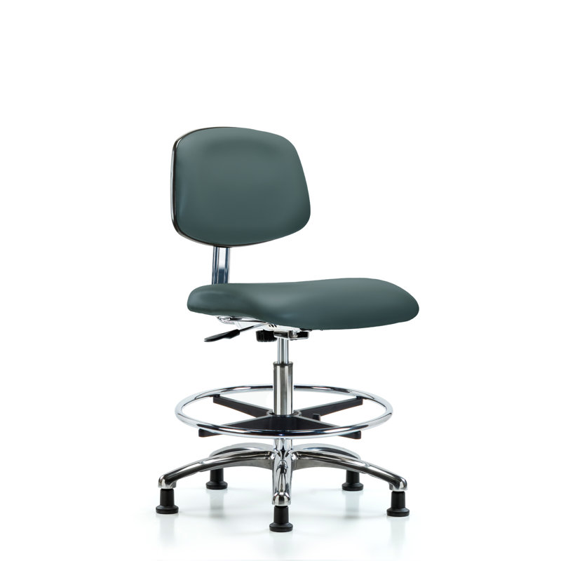 Yareli Drafting Chair, Colonial Blue, Glides