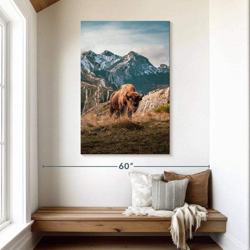 Brampt Simple Mountain Bison, 48" H x 32" W