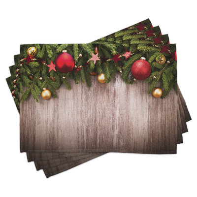 Ensemble de 8 napperons en bois East Urban Home