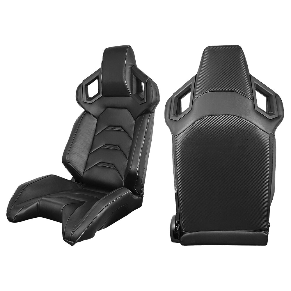 Modern Depo Reclining Ergonomic PC Racing Game Chair in Black