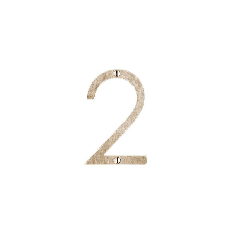 4" House Number, Silicon Bronze Brushed, 6, 2.75" H x 1.63" W x 0.25" D