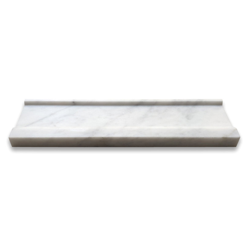 Carrara White Marble 4X12 Plaza Trim Molding Honed