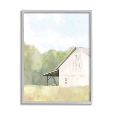 «Country Barn Landscape on Wood» par Amy Hall, peinture