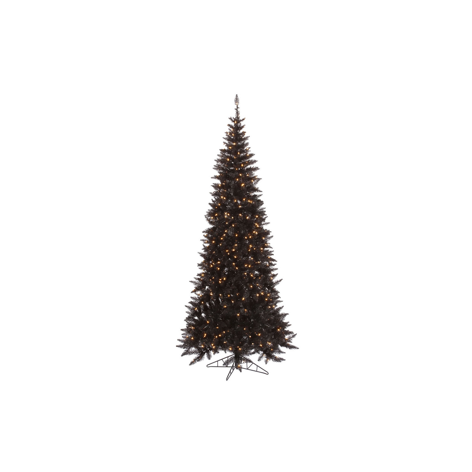 Slaytonville Black Fir Slim Artificial Christmas Tree, 6.5' H, Pre-Lit