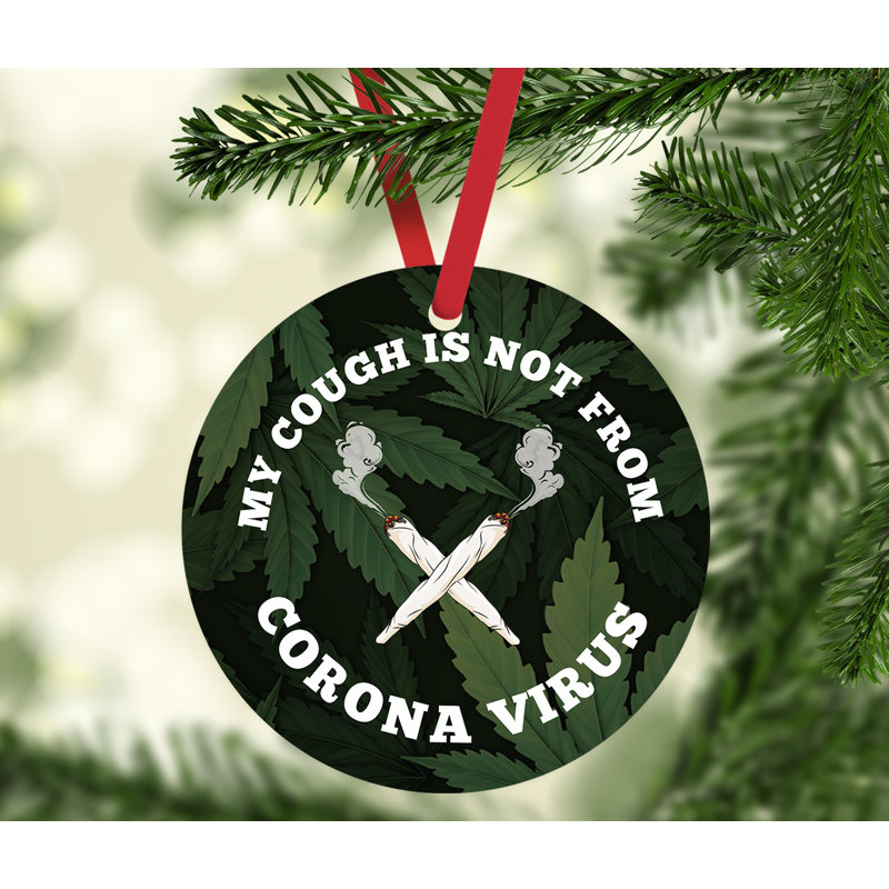 Ornement de marijuana en forme de marijuana en métal, "My My Cough Is Not From" 3,5 pi