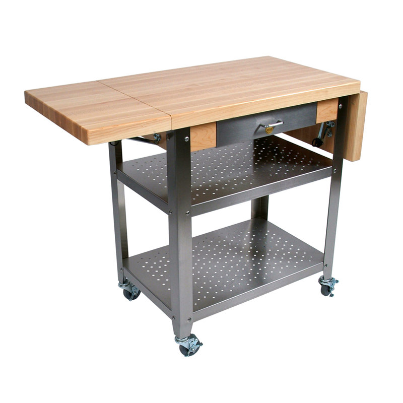 Cucina Elegante Kitchen Cart with Wood Top, 2 Included