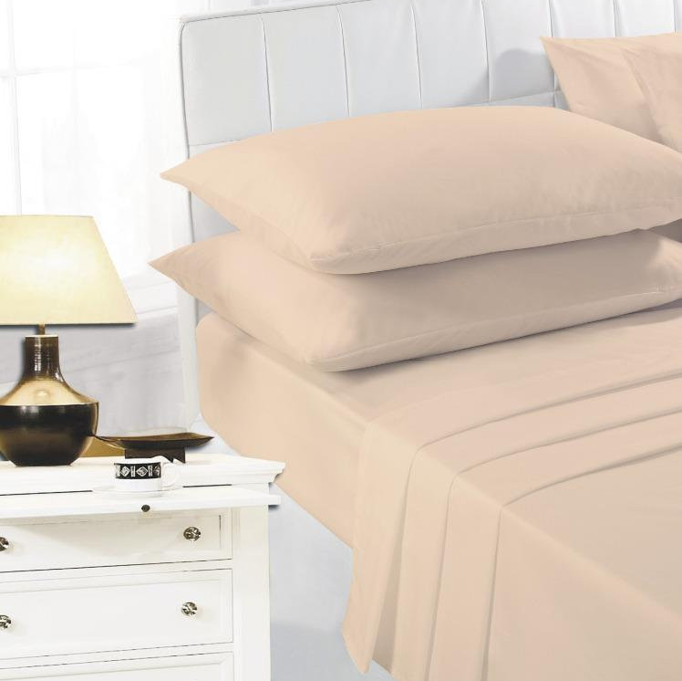 Homesley Cotton Blend/Polyester Flat Sheet, Latte, Double (4'6)