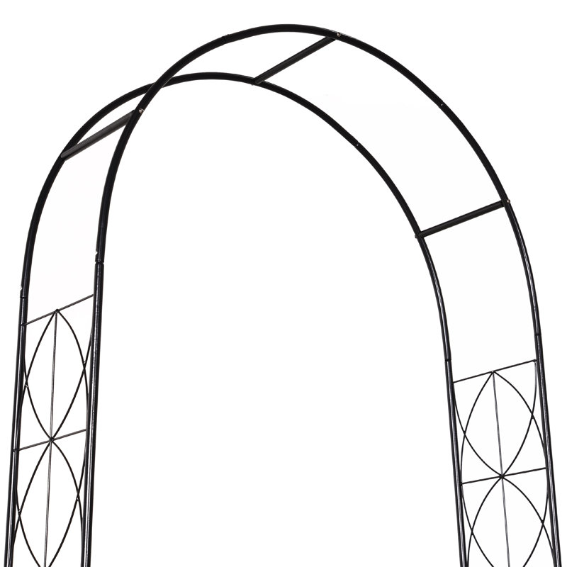 Aaliyanna Garden Patio Outdoor Arbor & Trellis Arch Support, 2.3H m Black