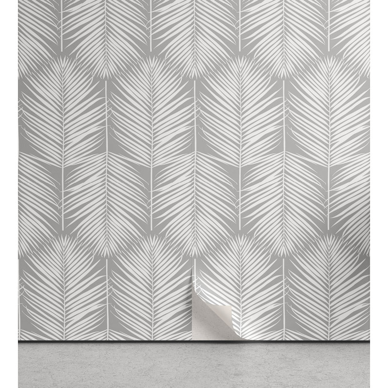 Rouleau de fleurs Anell, 13 po x 72 po, Gris / blanc
