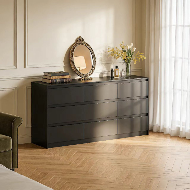 Aurica 63'' W 9 - Drawer Dresser, Black