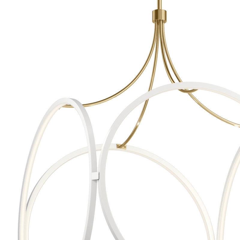 Nikiki 1 - Light LED Unique/Statement Pendant, White, 73" H x 24" W x 24" D