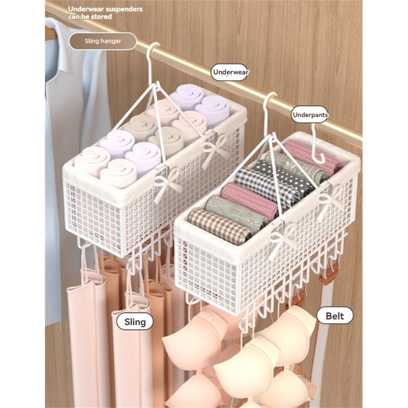 Cintre multifonctionnel avec panier intégré, 1