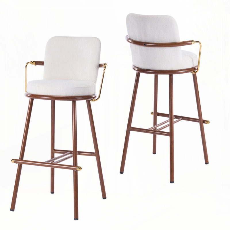 Upholstered Bar Stool with Metal Frame