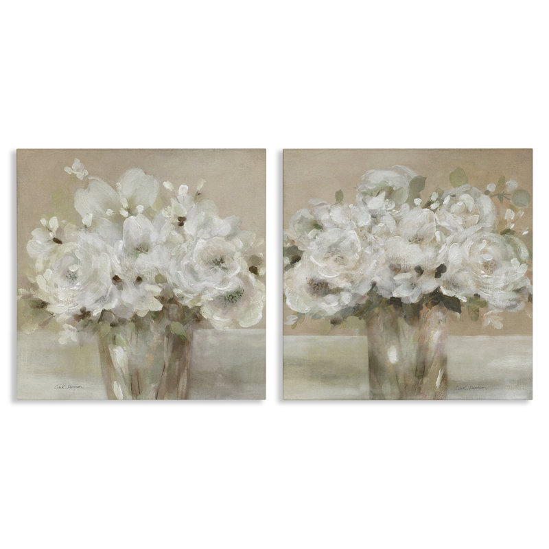 "Rose Bouquet", ensemble de 2 reproductions d'art sur toile, par Carol Robinson, H 24 po x l 24 po