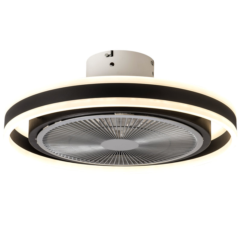 Karnisha 19.6'' Ceiling Fan with LED Lights, Black