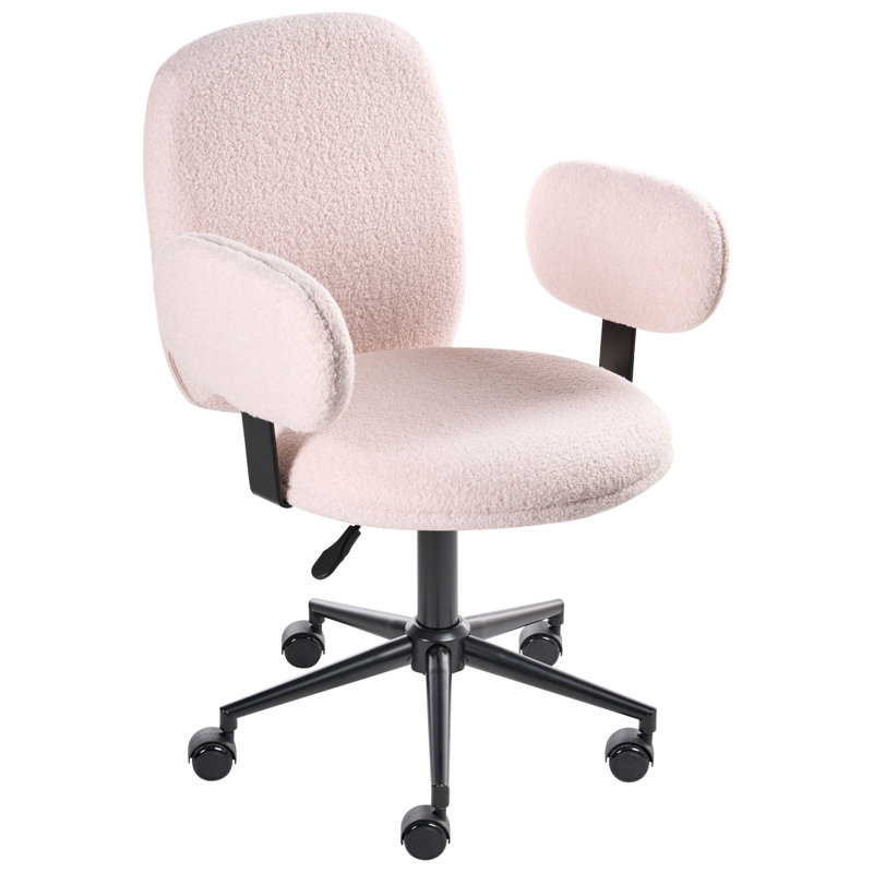 Office Chair, Pastel Pink, Boucle