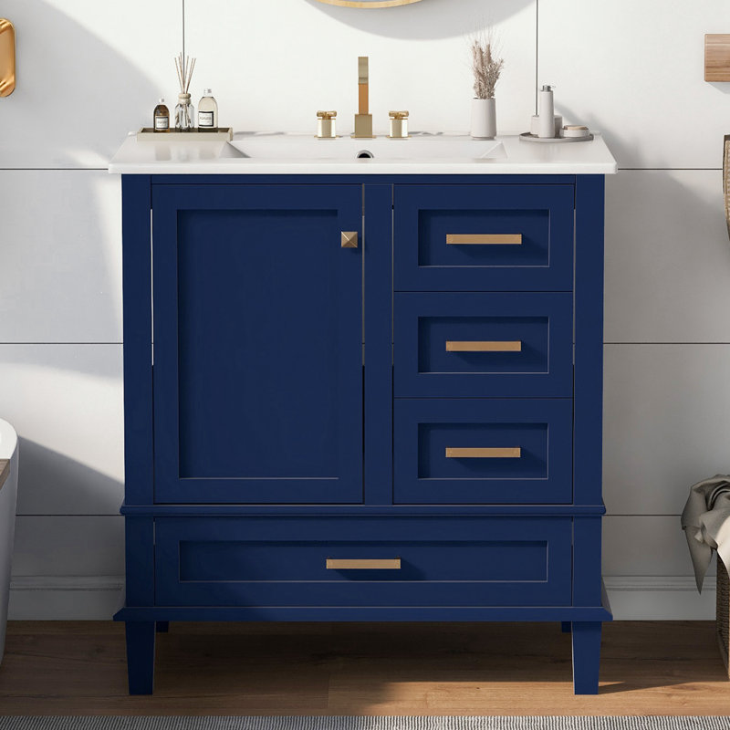 Richi Freestanding Bathroom Cabinet, Blue