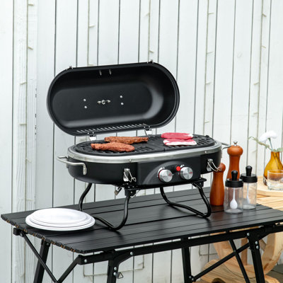 Outsunny 2 - Burner Portable Natural Gas Grill