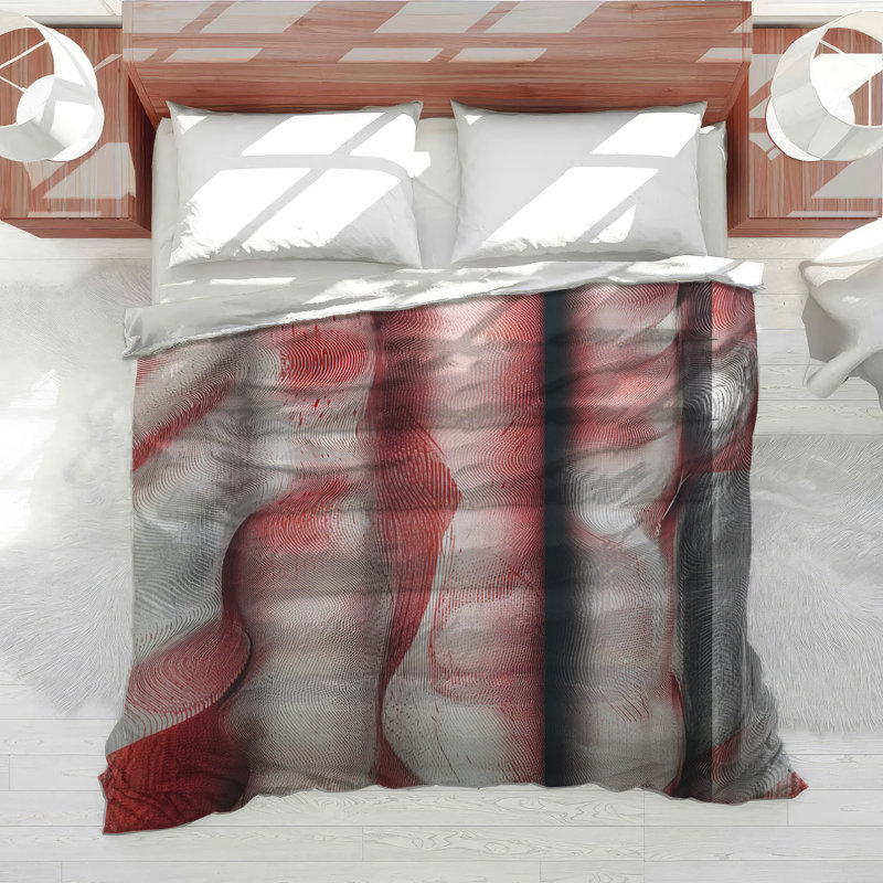 Abstract Waves Bedding Abstract Comforter Modern, Twin XL Comforter