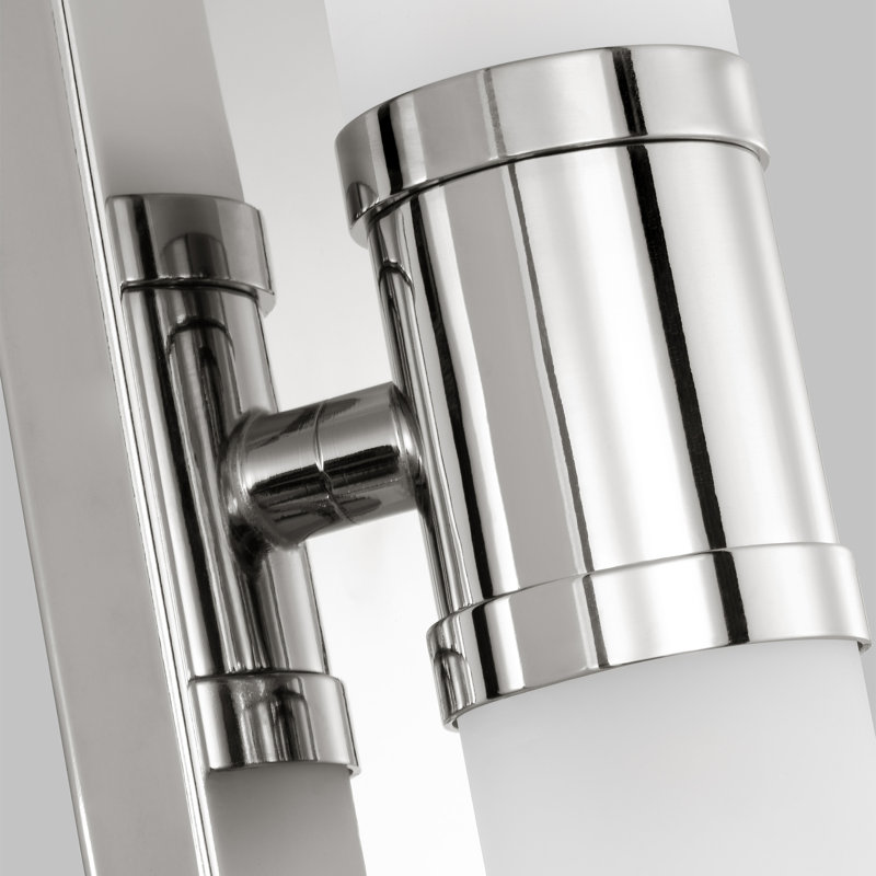 Chrome and White Dimmable 2-Light Bath Bar