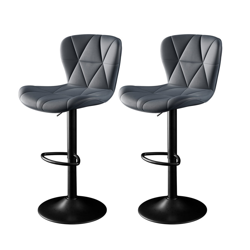 Tabourets de bar réglables à hauteur de comptoir pivotant, tabourets imperméables en similicuir avec repose-pieds Metel, ensemble de 2