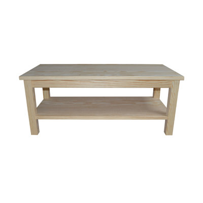 Aneurin Solid Wood 4 Legs Coffee Table with Storage
