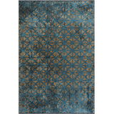 Geometric Area Rug in Brown/Blue