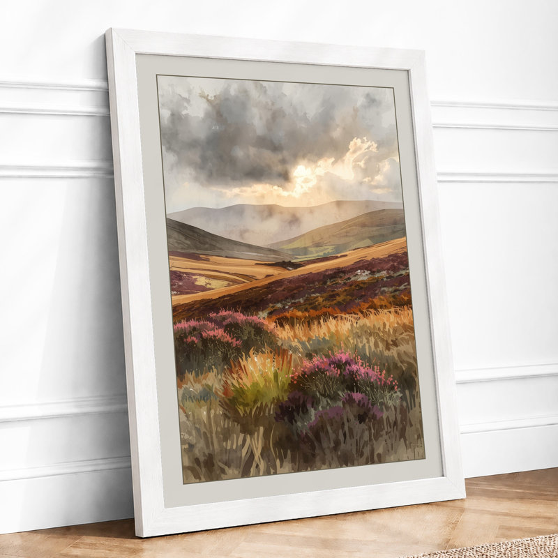 Storm Across Highland Scandinavian - Framed Print, A4 - 29.7 x 21.0 cm, White