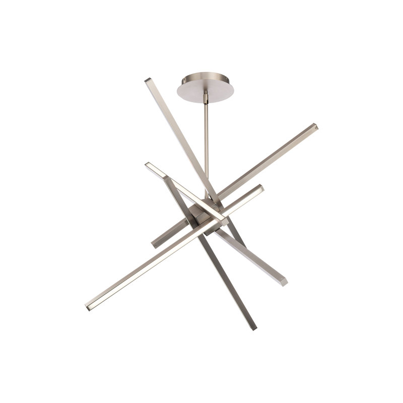 Rochelle 6-Light Chandelier, Brushed Nickel, 29"