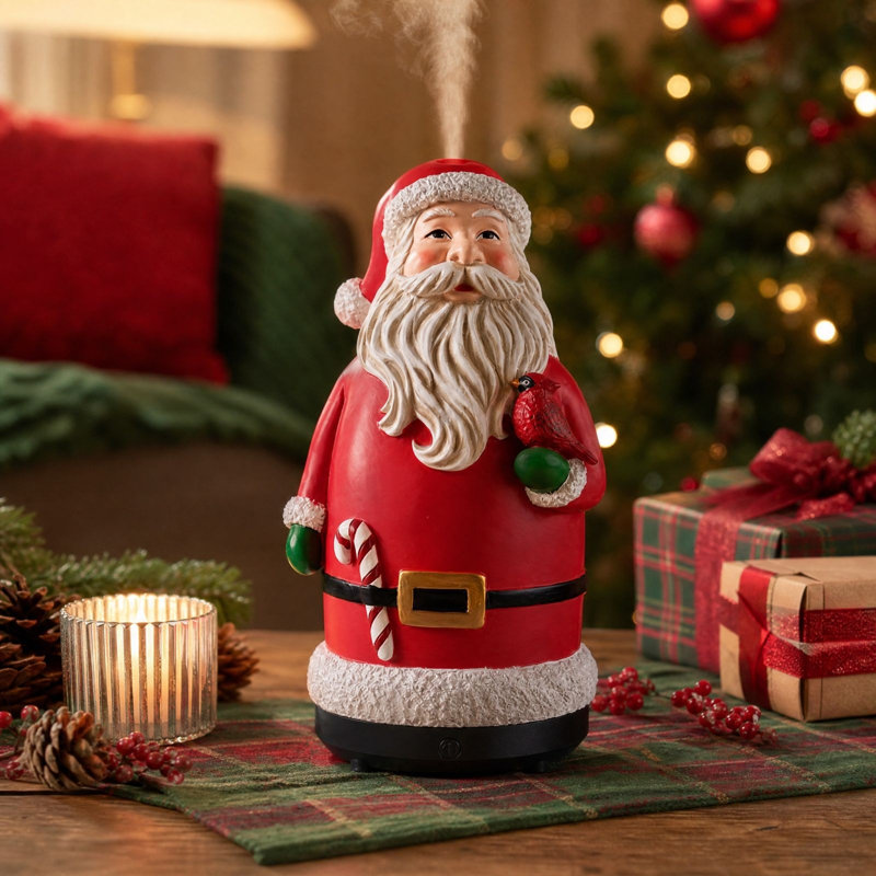 Décoration de Noël : figurine du Père Noël, humidificateur avec veilleuse, brumisateur portatif pour bureau ou chambre à coucher, idéal pour les fêtes de fin d'année.