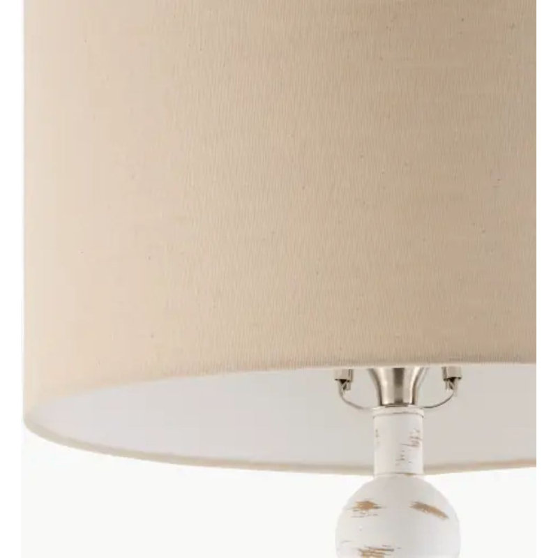 Lampe sur pied Dygall, Beige, Blanc antique