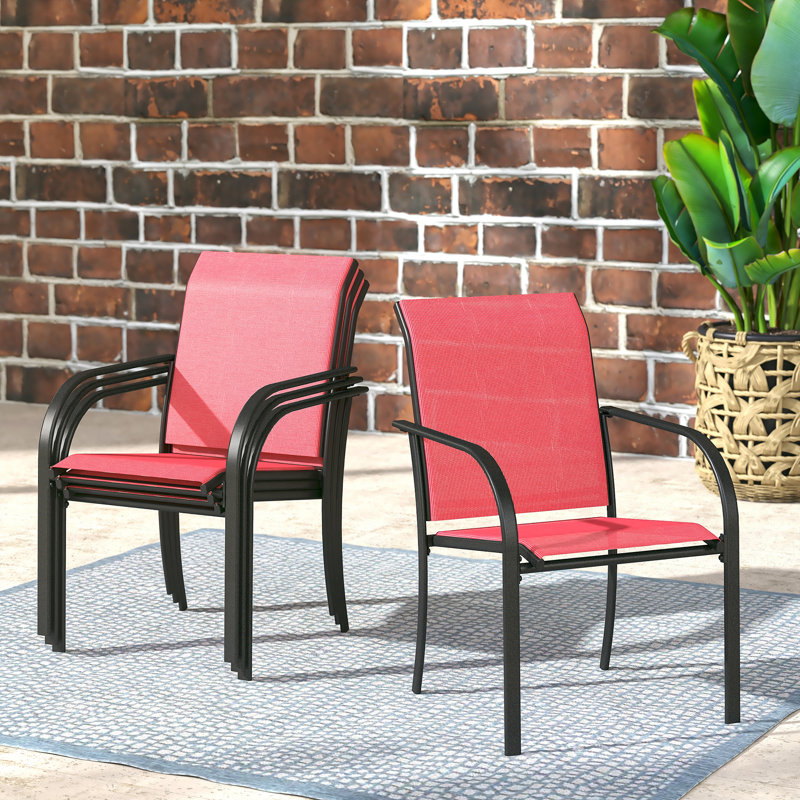 Chaise de salle à manger Rikelme, Rouge / Noir, 4