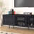 Black Modern Tv Stand With Adjustable Shelves, Soft-close Hinges & Cable Holes, Metal Legs For Home Living-662517940