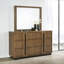 Commode 6 tiroirs et miroir brun cendré