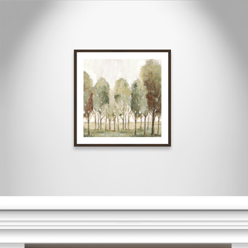 Silent Fall " Silent Fall I ", 27.5" H x 27.5" W x 0.75" D, Brown Framed Paper