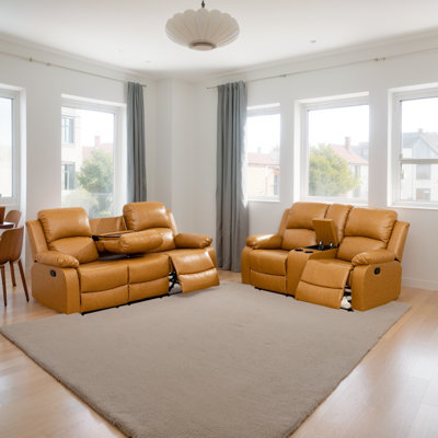 Laivi 2-Piece Vegan Leather Manual Reclining Living Room Sofa Set by Red Barrel Studio