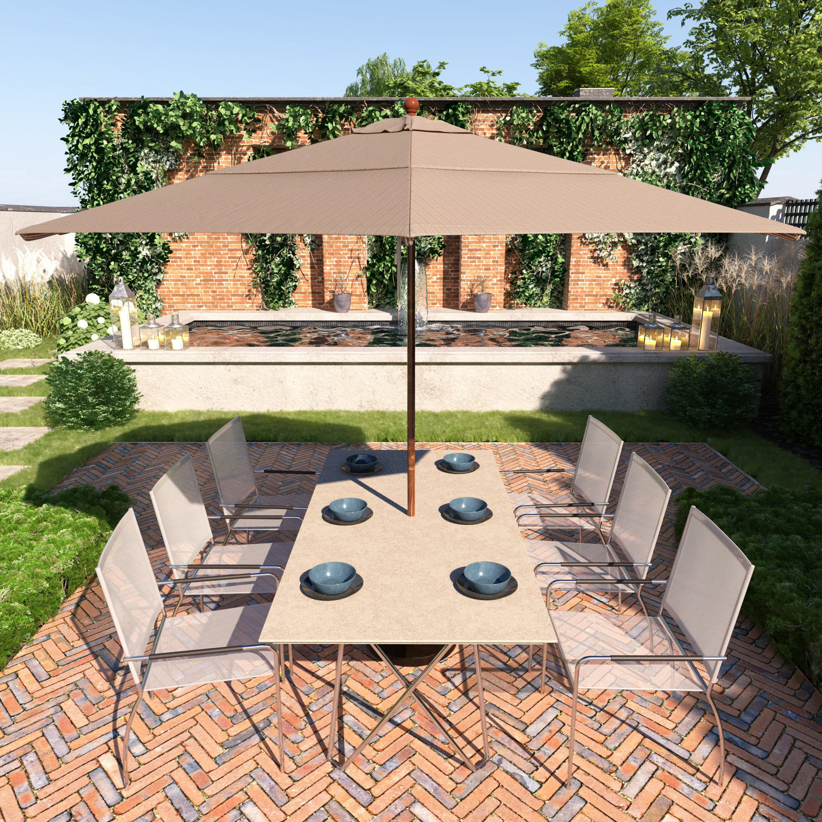 Ambroise 11' Umbrella, Terrace Sequoia Performance