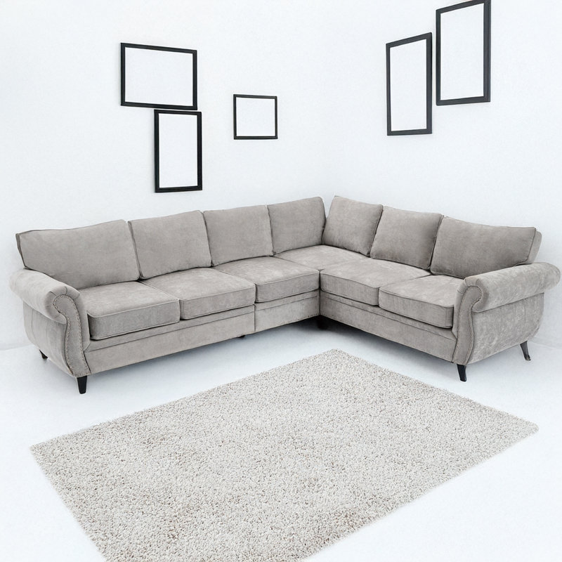 Canapé modulaire 109,5 po Rivets, Gris clair