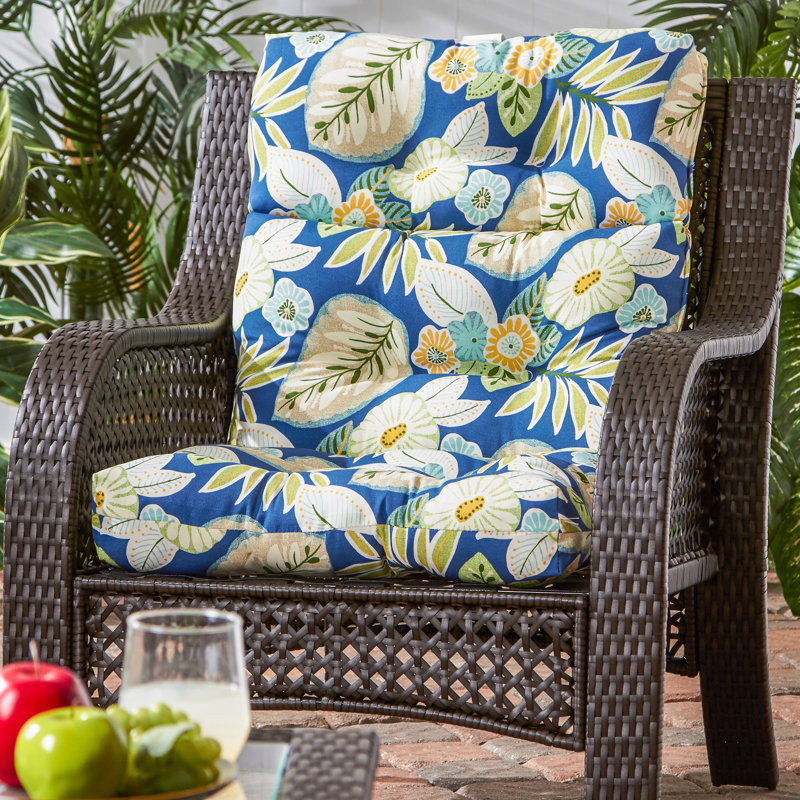 Coussin de chaise d'extérieur à dossier haut Lester, Rouge Aloha, 1
