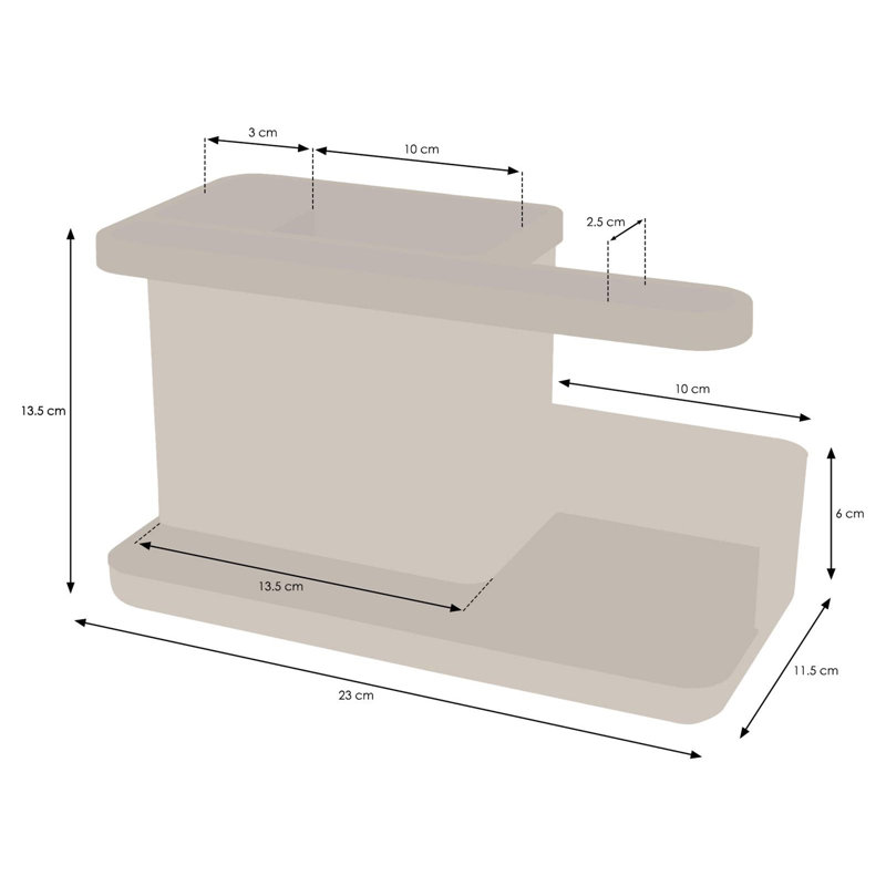 Adjustable Plastic Sink Caddy, Sage Green & White