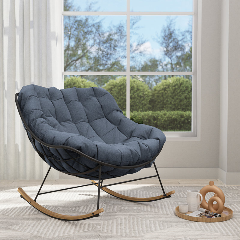 Powder Coated Steel Outdoor Chair, White, Beige