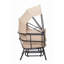 Fauteuil à œufs de luxe moderne Sunnydaze - structure en acier thermolaqué avec coussin en polyester et auvent rétractable - taupe