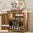 Rustic Brown Sideboard With Adjustable Shelf-802232696