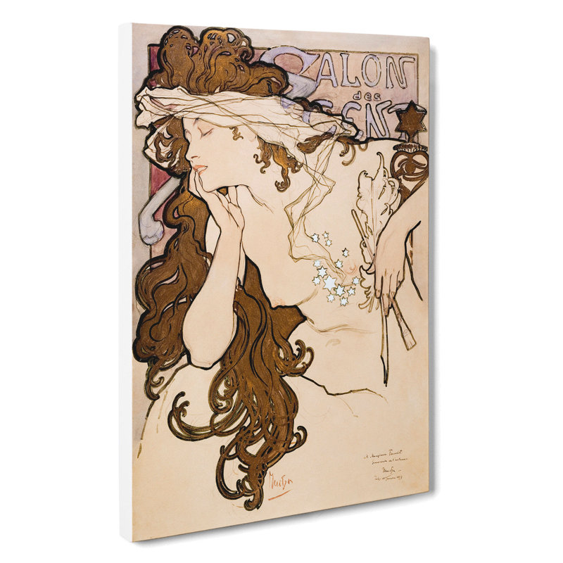 Salon Des Cent Vol.4 by Alphonse Mucha - Wrapped Canvas Painting, 91cm H x 60cm W x 3cm D
