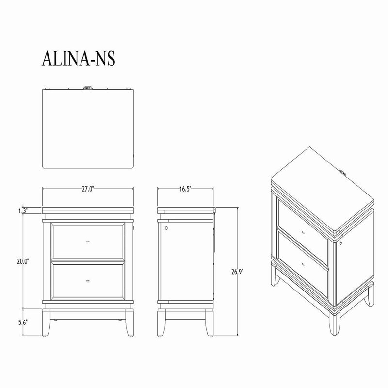 Table de chevet blanche ADALID