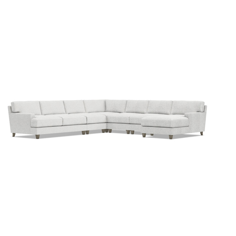 Mila Sectional, White Polyester, 33.5" H x 137" W x 137" D, Right Hand Facing