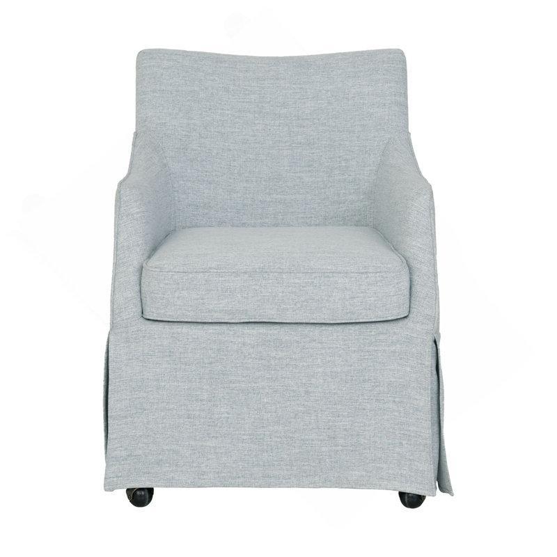 Chaise avec accoudoirs de salle à manger London, Bleu clair