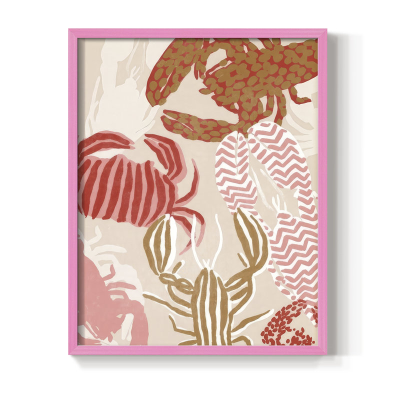 Sandy Claws I, reproduction encadrée - bois massif, Rose, H 30 po x l 24 po