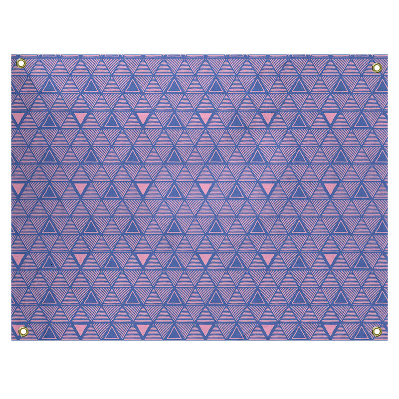 Tapisserie, H 59 po x l 80 po, Bleu/rose