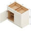 Armoire de base 42 po blanc doux prête à assembler avec portes en bois massif et tiroirs à queue d'aronde